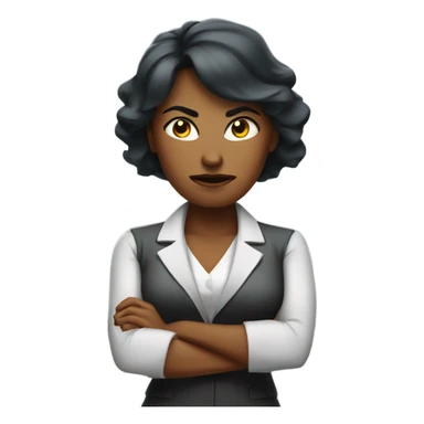 Angry arms crossed business woman sticker