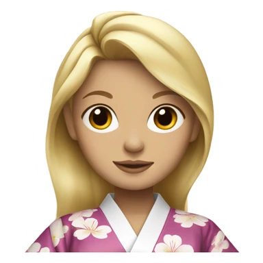 blonde girl in elegant kimono sticker