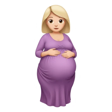 very heavily pregnant overdue woman with very large belly sticker