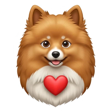 german spitz dog with heart  sticker