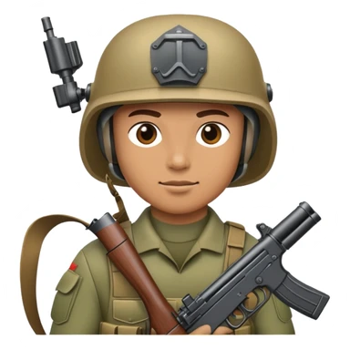 military soldier with helmet and gun sticker