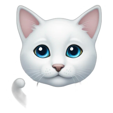 weiße babykatze mit tiefblauen augen sticker