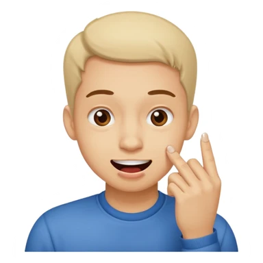 Emoji gêne et content qui mort un seule ongle sticker