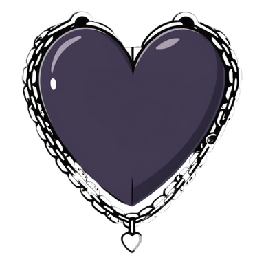 gothic punk heart with chains sticker