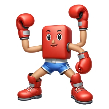 A cartoon-style anthropomorphic train with boxing gloves sticker