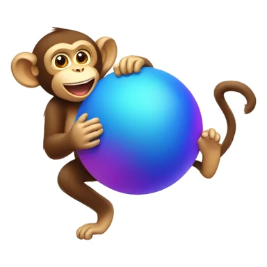 Monkey with a big ball sticker