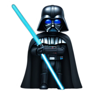 Darth vader with blue lighsaber sticker