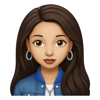 Mya, R&B Singer with long dark brown hair  sticker