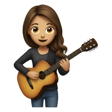 girl with brown hair playing guitar sticker