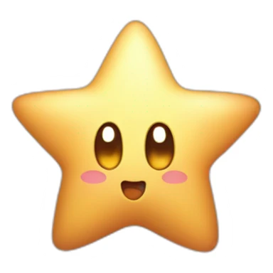 clean cute happy Kirby with a golden star sticker