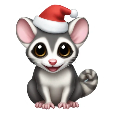 Sugar glider with Santa hat sticker