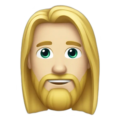 Man blonde beard long hair long nose sticker