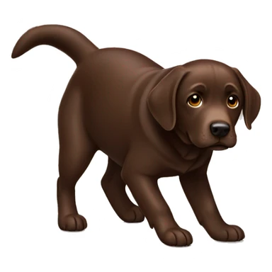Chocolate Labrador doing doggy downward sticker