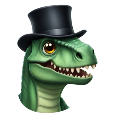 Dinosaur with top hat sticker