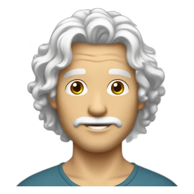 A man with curly white hair transparent background sticker