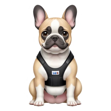 French bulldog in back brace  sticker