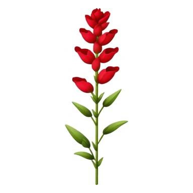 single red Snapdragon, straight stem sticker