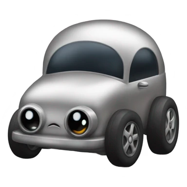 Metal cute black eyes Kirby ball driving on 4 car wheels sticker