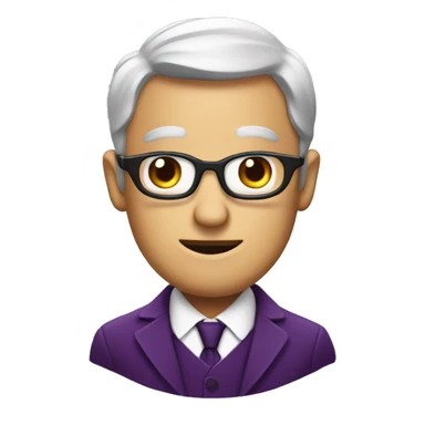 an aubergine wearing gentleman clothes sticker