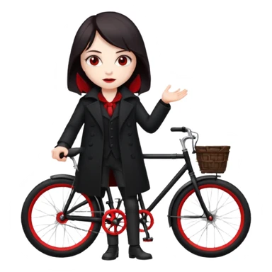 vampire stand with bicycle. sticker