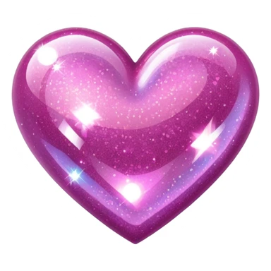 pink glitter heart sticker