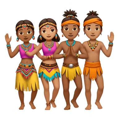 tribals dancing holding hands sticker
