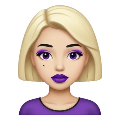 Purple and black lipstick sticker