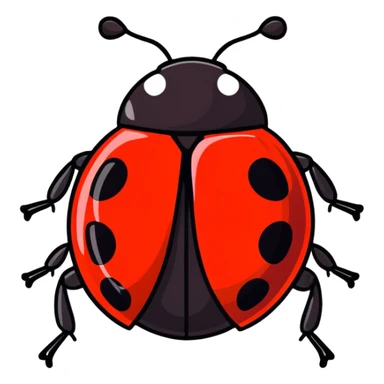 scarlet-colored ladybug with black dots on the back sticker