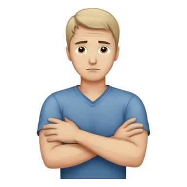 Guy crashing out with hands around neck and arms crossed sticker