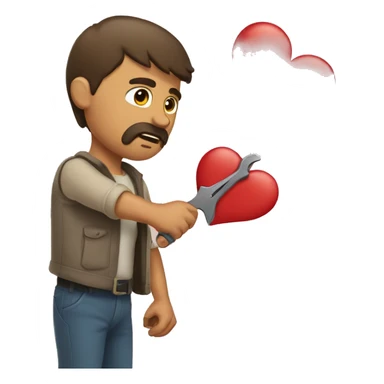 Men trying to fix a broken heart sticker