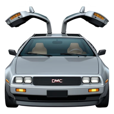 Silver DMC 12 Delorean sticker