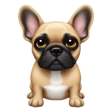 Fawn French bulldog with black face sticker
