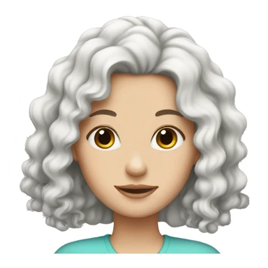 White girl with black curly hair sticker