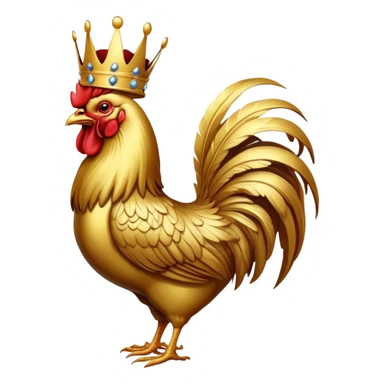 rooster with a crown sticker
