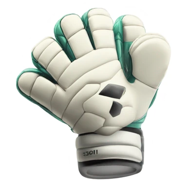 An emoji of a pair of goalkeeper gloves, slightly open, with a sporty design and padded palms, ready to catch a soccer ball sticker