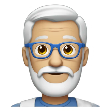 grandpa white blue glasses 50 years old gray beard sticker