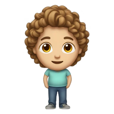 Wavy hair pregnant man sticker