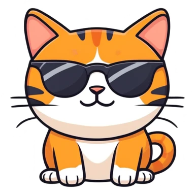 Ginger Cat with sunglasses sticker