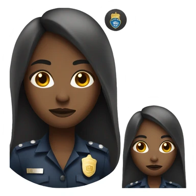 darkskin female police officer with long straight hair sticker