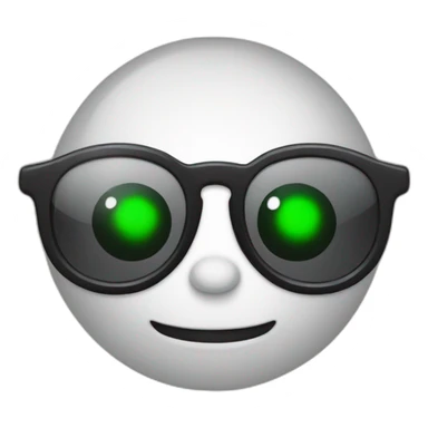 Leukocyte with black glasses sticker