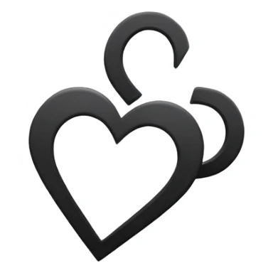 Heart and star black  sticker