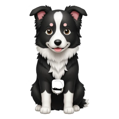 a full body of cute border collie sticker