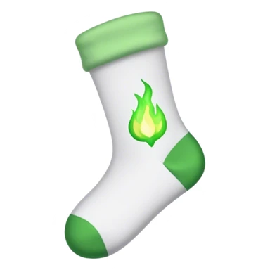 White sock with green fume sticker