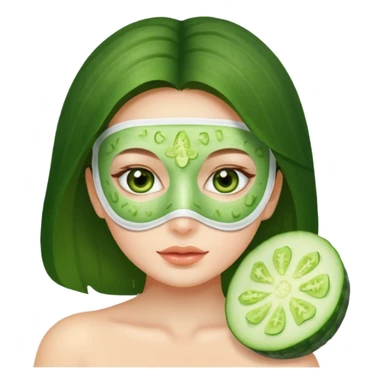 face mask cucumber girl sticker