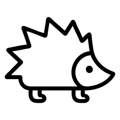 green hedgehog, minimalist sticker