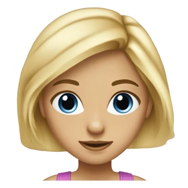 Fille blonde cheveux lisse yeux bleus sticker