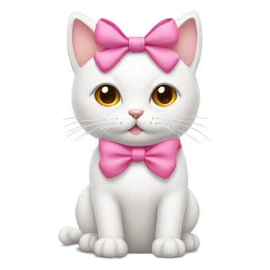 cat with pink bow sticker