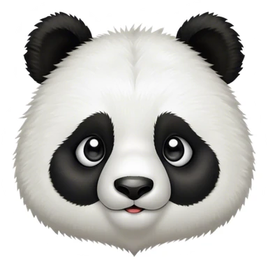 Cinematic Cute Panda Portrait Emoji, Head tilted playfully and inquisitively, featuring a fluffy, contrasting Fur of black and white with a charming expression and round, sparkling eyes filled with curiosity, Simplified yet irresistibly adorable features, highly detailed, glowing with a warm, friendly glow, high shine, affectionate and playful, stylized with a touch of bamboo whimsy, bright and endearing, soft glowing outline, capturing the essence of a mischievous yet loving panda, so playful it feels like it could roll out of the screen and into your arms! sticker