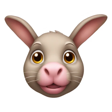 a rabbit with a pig nose sticker