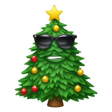 Christmas tree wearing sunglasses  sticker